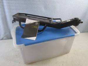 lot 138 image: (A-1) Aluminum Bicycle Add-On Rack Attach To Seat Post Retail $34.99 and Sterilite 15 Qt Container