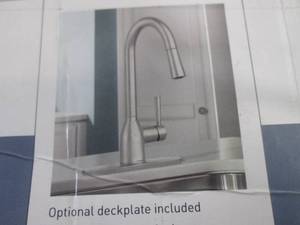 lot 158 image: (EW3) Moen Adler One-Handle Pulldown Kitchen Faucet Spot Resist Stainless 87233SRS - Open Box