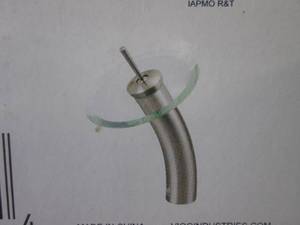 lot 159 image: (EW4) Vigo Vessel Sink Faucet Waterfall Glass Brushed Nickel VG03002BN - Open Box