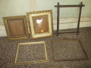 lot 26 image: (DLR) Smaller Antique Wood Picture Frames