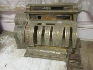 lot 34 image: (LBDR) Vintage National Cash Register Brass Body - No Internal Components