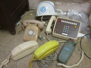 lot 38 image: (LBDR) Vintage Telephones and Telephone Company Hard Hat
