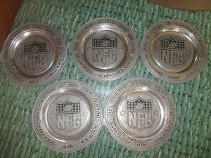 lot 68 image: (K) 5 Wheaties NFL Rookies Of The Year Awards Banquet 10 34 Metal Plates 3 - 1972  2 - 1973