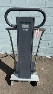 lot 22 image: MSRP $4000 Scale-Tronix Digital Mobile Bariactric Scale W Handrails For Obese Patients Who Have A Hard Time Standing On Their Own Or Patients With Balance Issues - Works No Power Supply - Works With Batteries -&nbspUnit weighs in KG ONLY