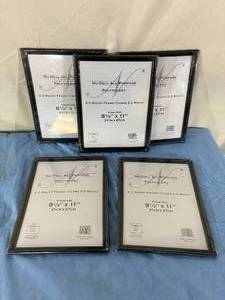 lot 45 image: Lot of 5 NEW Nu-Dell 8.5 x 11 All-Purpose Polyvalent E-Z Mount Picture Portrait Cadre Frames and Abco Stainless Steel Surgical One-Step Step Stool - In Great Condition
