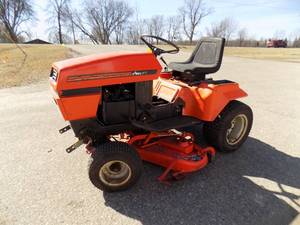 lot 5 image: Lawn Tractor Ariens GT 17, Snow Blower, Tiller, Rock Box, Tire Chains,