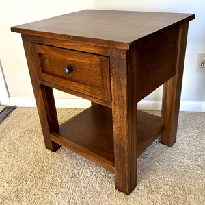 lot 40 image: Wooden End Table  Side Table with Single Drawer