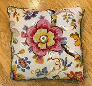 lot 45 image: Trio of Floral Design Accent Pillows