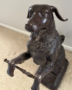 lot 20 image: Maitland Smith Metal Dog Form Umbrella Stand
