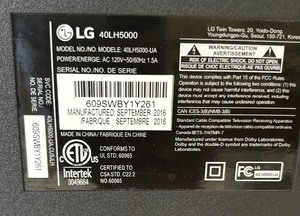 lot 56 image: LG 39 TV