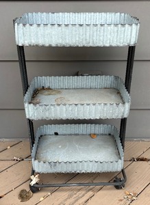 lot 109 image: Metal Shelf on Casters