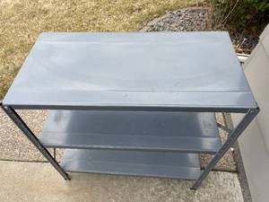 lot 259 image: Three Shelf Metal Garage Storage
