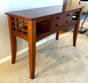 lot 14 image: Console Table with Drawer  Wooden Sofa Table
