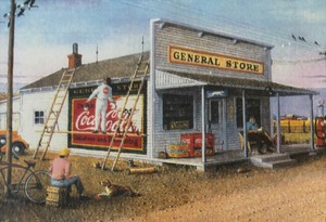 lot 189 image: By the Country Store Framed Print by Les Kouba