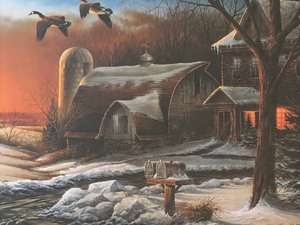 lot 190 image: The Sharing Season II Framed Print by Terry Redlin