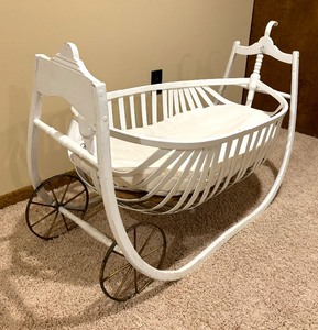 lot 2A image: Antique Handcrafted Swedish Field Cradle