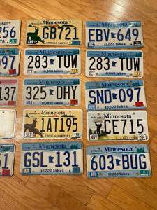 lot 285 image: Large Lot of Minnesota License Plates