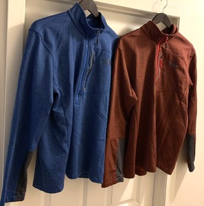 lot 87 image: Two North Face Quarter Zip Mens Pullover Lightweight Sweatshirts