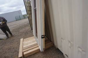 lot 13 image: Bayer Built Acclimated Entry Systems Pre Hung Exterior Solid Wood Entry Door With 2 Side Light Windows