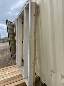 lot 25 image: Bayer Built Acclimated Entry Systems Pre Hung Exterior Entry Door With 2 Side Light Windows and Top Transom