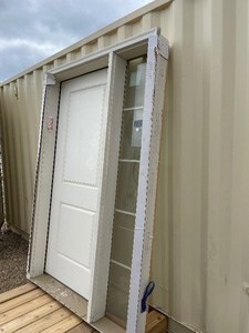 lot 35 image: Bayer Built Acclimated Entry Systems Pre Hung Exterior Entry Door With Side Light Window