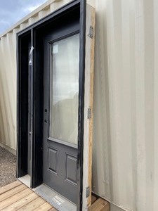lot 37 image: Bayer Built Acclimated Entry Systems Pre Hung Exterior Entry Door With Side Light Window