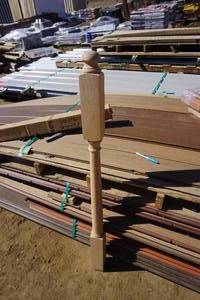 lot 93 image: LWT Brand 48 Oak Stairway Newel