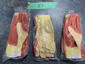 6 PAIR 100% NYLON RUBBER REINFORCED PALM GLOVES