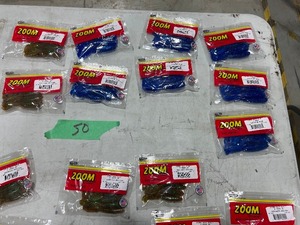 TABLE FULL OF FISHING PLASTICS