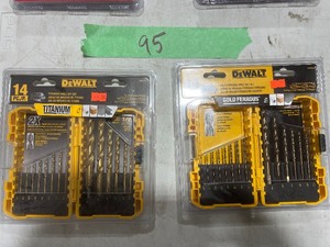 2) 18PC TITANIUM BIT KITS & 1) 14PC TITANIUM & 1) 14PC GOLD FERROUS DRILL BIT KITS