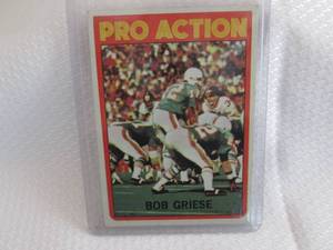 1972 Topps Bob Griese Pro Action Ca...