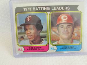 1974 Topps Pete Rose & Rod Carew Ba...