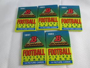 5 1991 Bowman Football Packs...