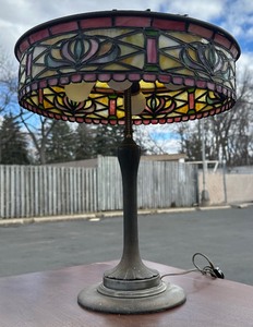 Antique Slag Glass Lamp