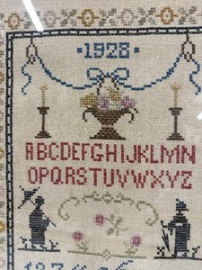 Amazing 1928 Sampler Chinese Motif with Roycroft Label