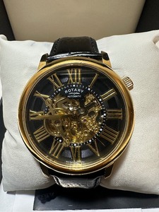 Rotary Automatic Mens Skeleton Watch w Box