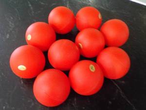 lot 11 image: Lot of 10 NEW Pro Guard Plastic Street Hockey Balls color red