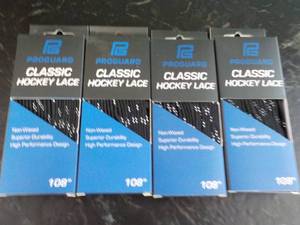 lot 30 image: Lot of 4 x 108 Pro Guard Classic Hockey Laces retail $6 each