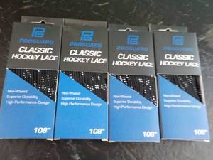 lot 32 image: Lot of 4 x 108 Pro Guard Classic Hockey Laces retail $6 each