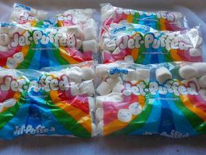 lot 69 image: 6 x 12 oz Bags Jet Puffed Marshmallows past best date but still soft Best by 10132023