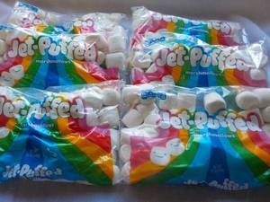 lot 70 image: 6 x 12 oz Bags Jet Puffed Marshmallows past best date but still soft Best by 10132023