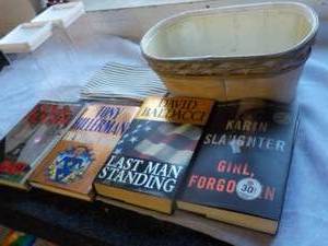 lot 105 image: Hardcover Books, Basket, Pouch and Storage