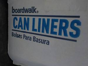 lot 163 image: Case of Boardwalk Black Heavy Duty XL Can Liners