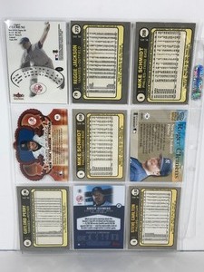 lot 43 image: Lot of 9 Baseball Cards - Mike Schmidt - Roger Clemens - Reggie Jackson - Gaylord Perry & More