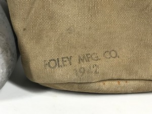 lot 71 image: Lot of Vintage Military Items - Canteen - Tent Poles - Rain Gear Pants