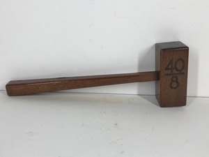 lot 78 image: Large Wood Square Hammer that has the Numbers 408 on Three Sides