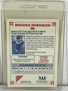 lot 112 image: Nabisco 1993 Major League Baseball Players Brooks Robinson All Star Autographs Baseball Card with Certificate of Authenticity for Autograph
