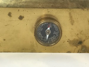 lot 138 image: Brass Instrument  Stand with Compass & Bubble Level on it