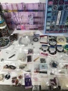 lot 416 image: Lot of Craft Material for Making Jewelry & More