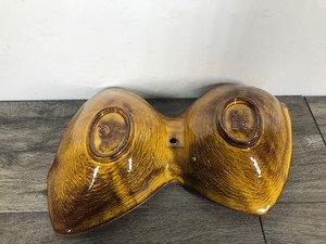 lot 452 image: Vintage mid century ceramic pottery bowl platter handle by California USA pottery #853